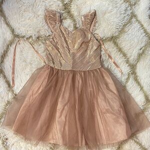 NWOT Elegant Rose Gold Tulle Dress